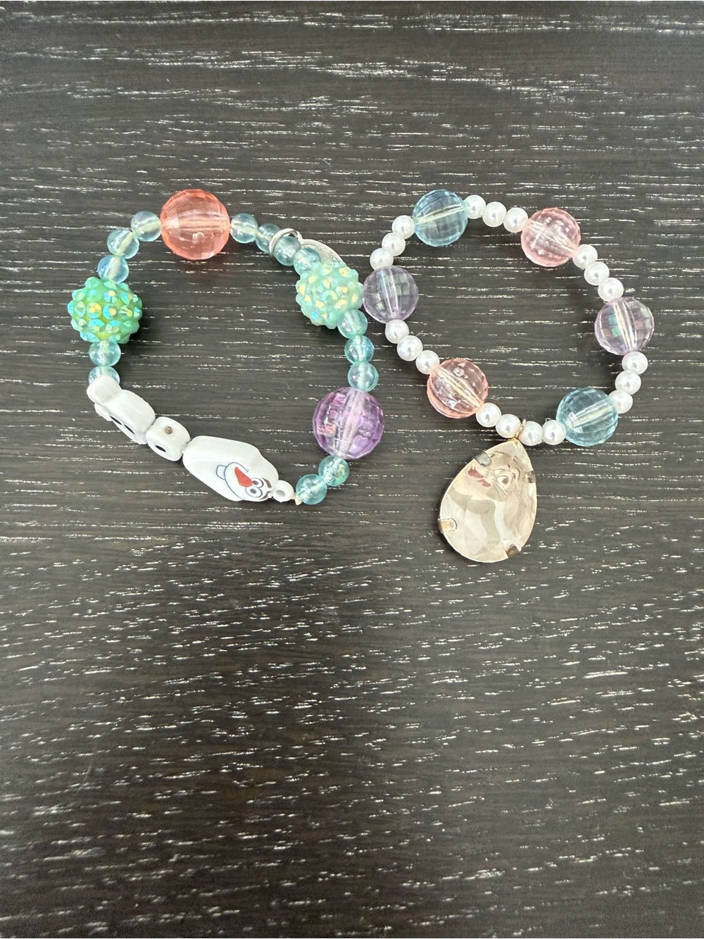 Disney Kids Beaded Bracelets in Pink, Blue, Purple, Green